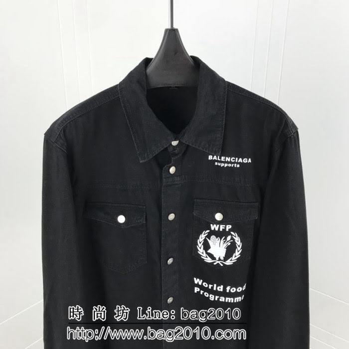 BALENCIAGA巴黎世家 18ss秋冬新款 滿印logo 鹿皮絨 男款夾克外套 ydi1954